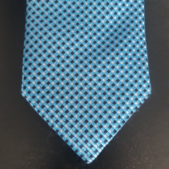 Canali 100% Silk Men's Tie, Navy, Light Blue & White - Picture 8 of 8